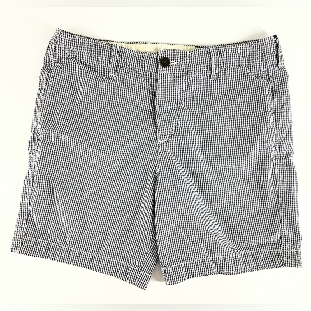 VTG Abercrombie & Fitch Men's Blue White Gingham Pattern Casual Shorts Size 34